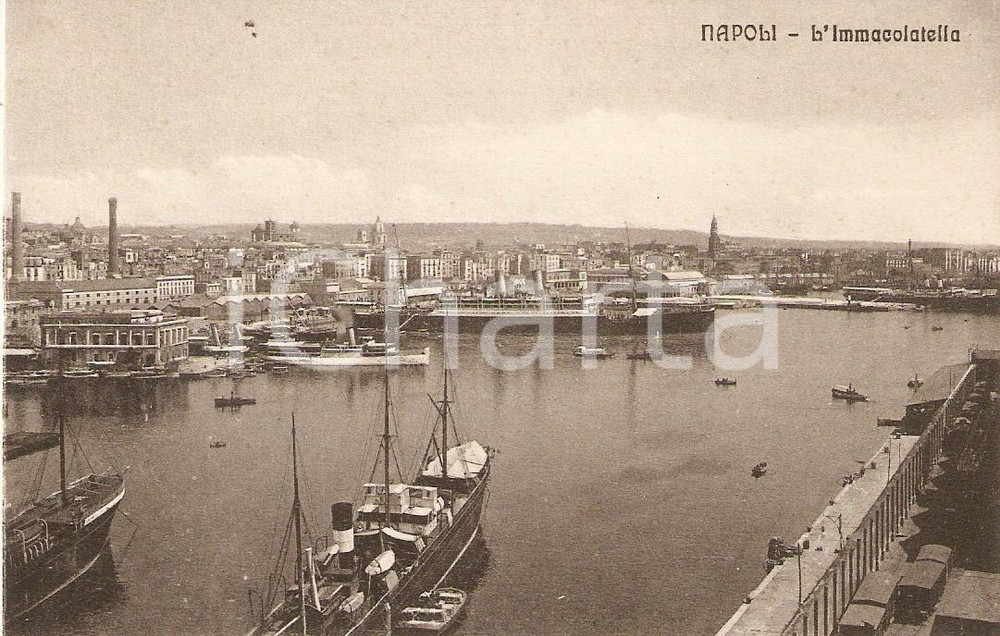Cartolina originale da collezione 1925 ca NAPOLI Panorama con l Immacolatella Cartolina FP NV 1