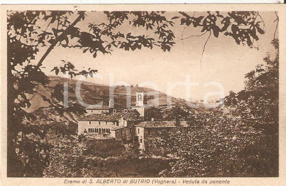 Cartolina originale da collezione 1925 ca EREMO SANT ALBERTO DI BUTRIO PV Veduta da ponente Cartolina FP NV 1