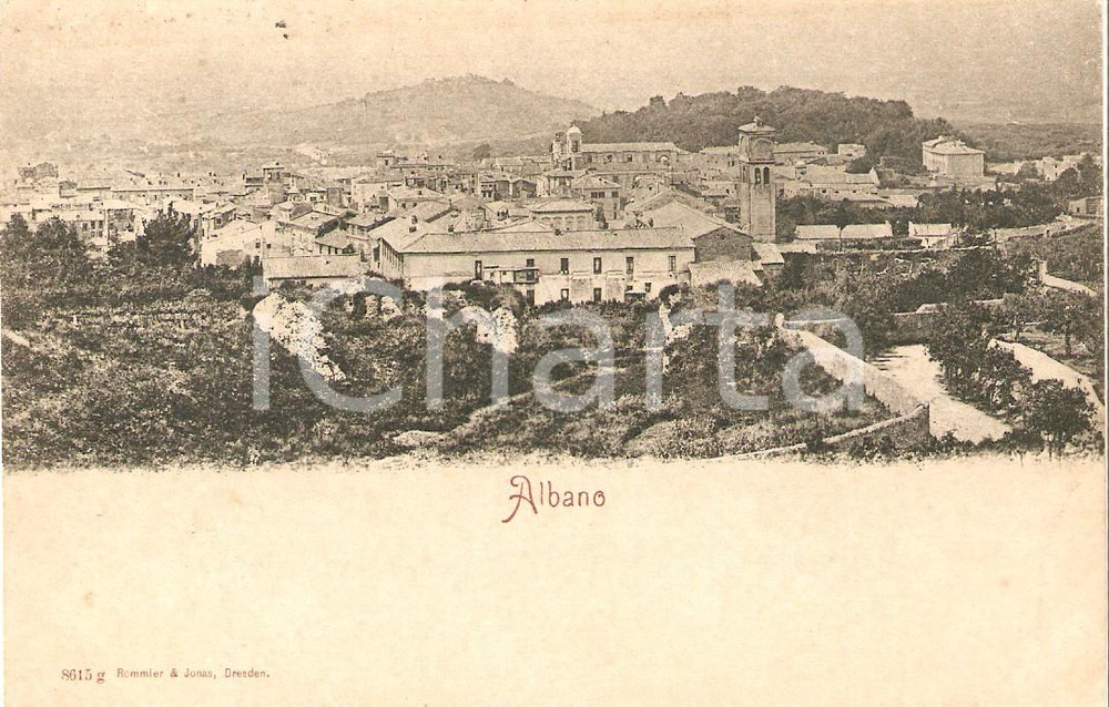 Cartolina originale da collezione 1900 ca ALBANO LAZIALE RM Panorama del paese Cartolina FP NV 1