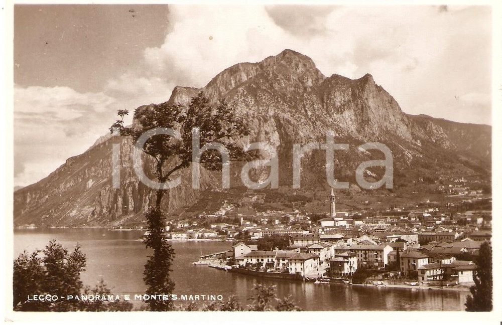 Cartolina originale da collezione 1934 LECCO Panorama e Monte San Martino Cartolina FP VG 1