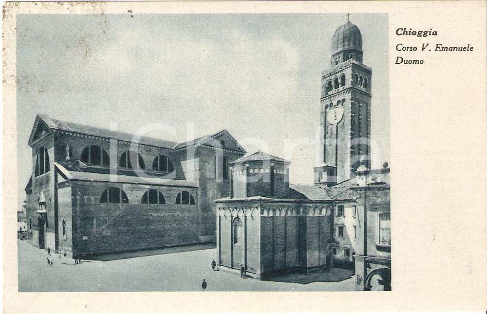 Cartolina originale da collezione 1941 CHIOGGIA VE Corso Vittorio Emanuele e Duomo Cartolina FP VG 1