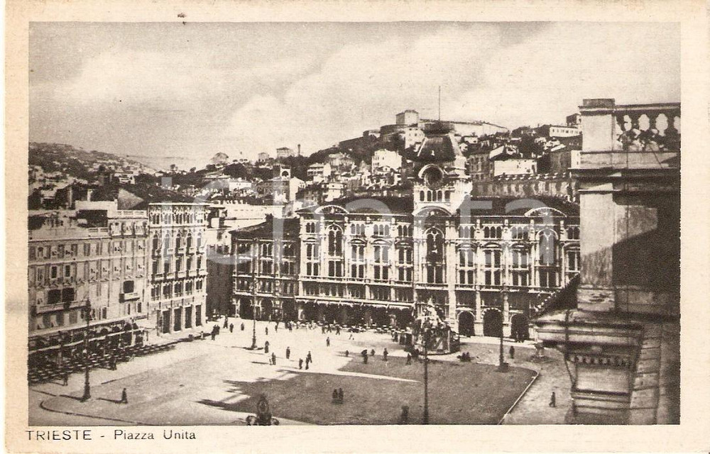 Cartolina originale da collezione 1931 TRIESTE Panorama di Piazza UnitÃ  Cartolina FP VG 1
