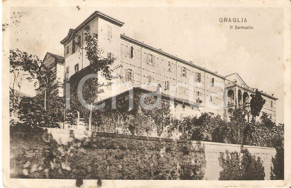 Cartolina originale da collezione 1911 GRAGLIA BI Veduta del Santuario Cartolina FP VG 1