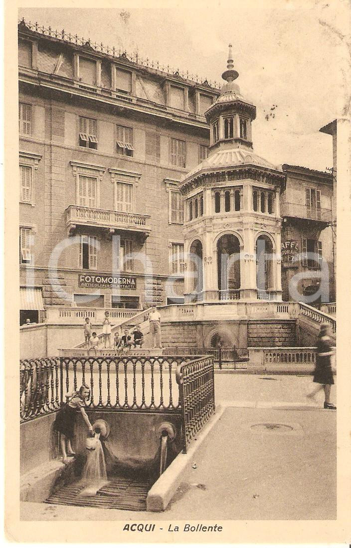 Cartolina originale da collezione 1948 ACQUI TERME Bambini alla Bollente  Negozio Fotomoderna Cartolina FP VG 1