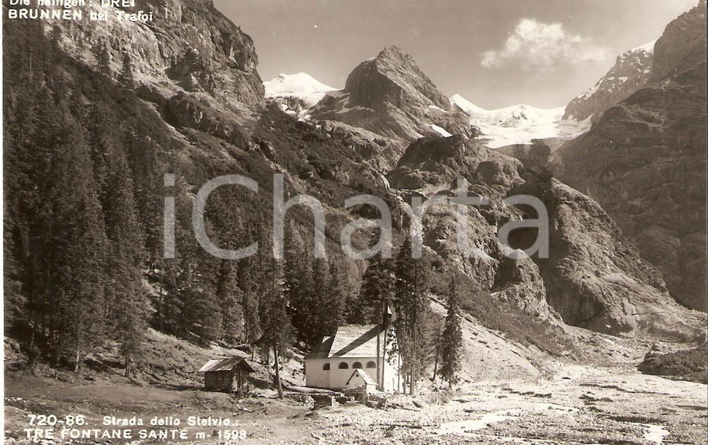 Cartolina originale da collezione 1960 ca TRAFOI  PASSO DELLO STELVIO Tre fontane sacre Cartolina FP NV 1