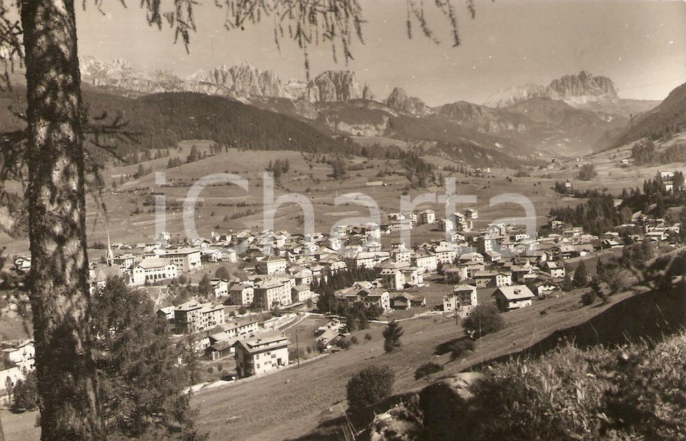 Cartolina originale da collezione 1959 MOENA TN Panorama con Gruppo del CATINACCIO Cartolina FP VG 1