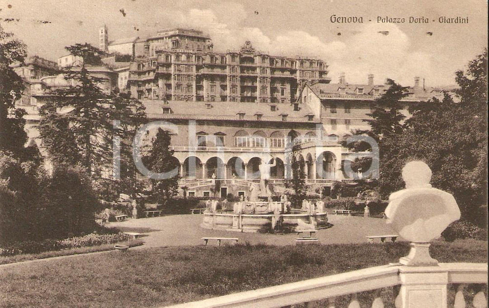 Cartolina originale da collezione 1931 GENOVA Giardini di Palazzo DORIA Cartolina FP VG 1