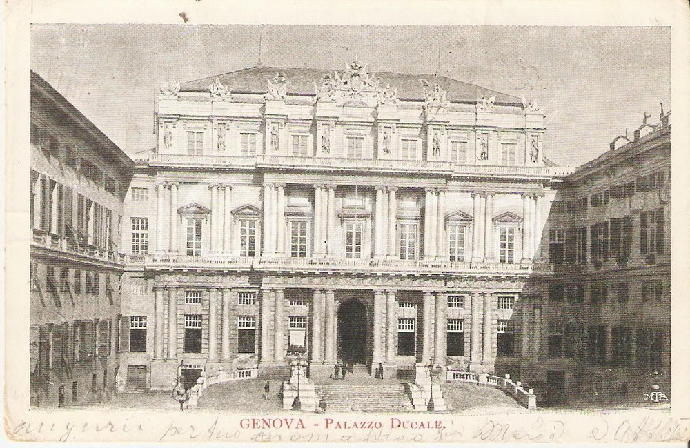 Cartolina originale da collezione 1902 GENOVA Palazzo Ducale  Panorama Cartolina FP VG 1