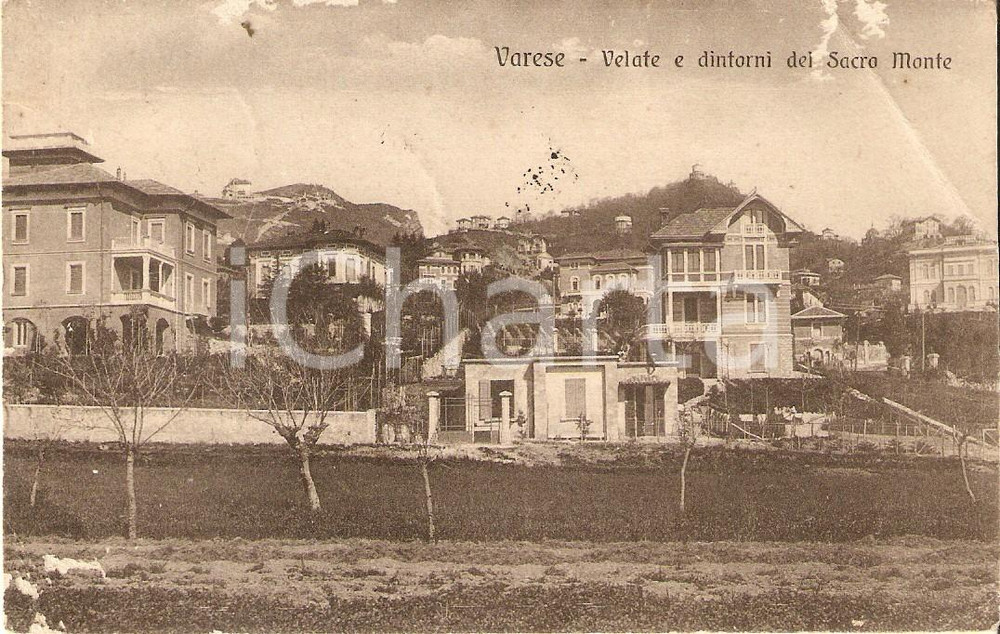 Cartolina originale da collezione 1918 VARESE  VELATE e dintorni del SACRO MONTE Cartolina DANNEGGIATA FP VG 1
