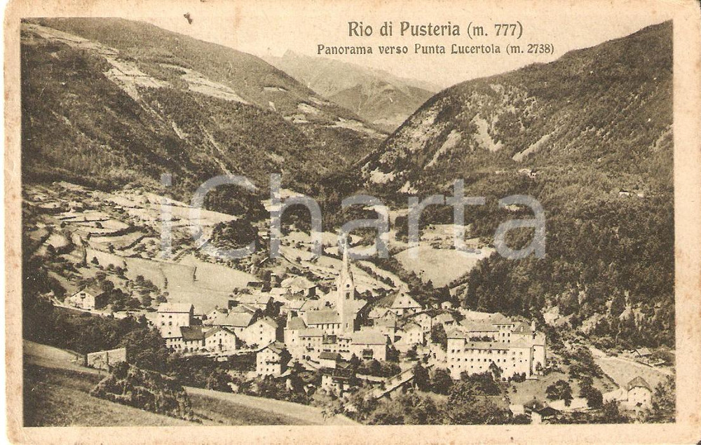 Cartolina originale da collezione 1928 RIO DI PUSTERIA BZ Panorama verso Punta Lucertola Cartolina FP NV 1