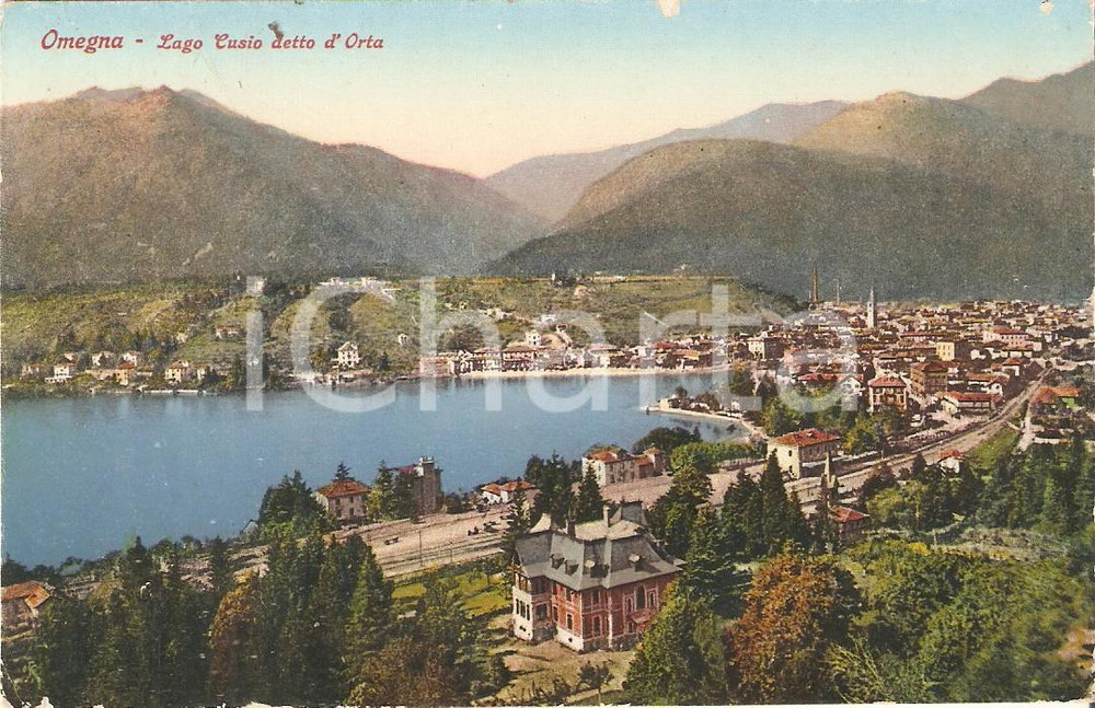 Cartolina originale da collezione 1931 OMEGNA VB Panorama con Lago CUSIO o Lago d ORTA  Cartolina FP VG 1