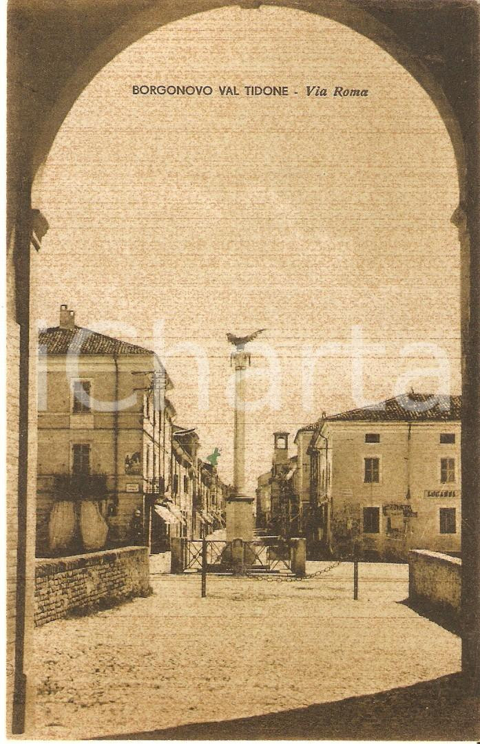 Cartolina originale da collezione 1930 ca BORGONOVO VAL TIDONE Pc Veduta di Via Roma Cartolina FP NV 1