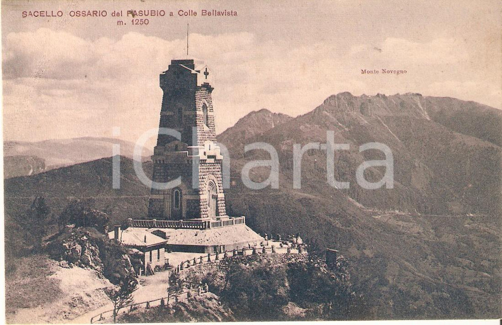 Cartolina originale da collezione 1920 ca OSSARIO DEL PASUBIO Sacello COLLE BELLAVISTA Monte Novegno Cartolina FP 1