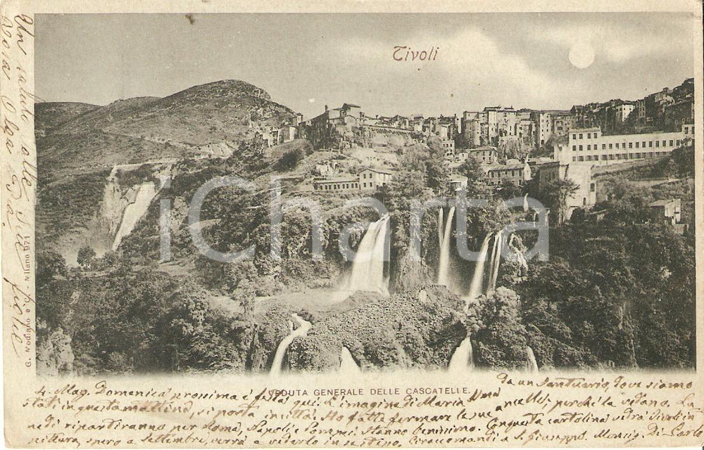 Cartolina originale da collezione 1900 TIVOLI RM Panorama con le cascatelle Cartolina FP VG 1