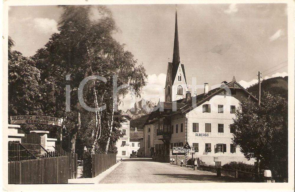 Cartolina originale da collezione 1950 MONGUELFO BZ Panorama con Albergo Monguelfo VAL PUSTERIA Cartolina FP VG 1