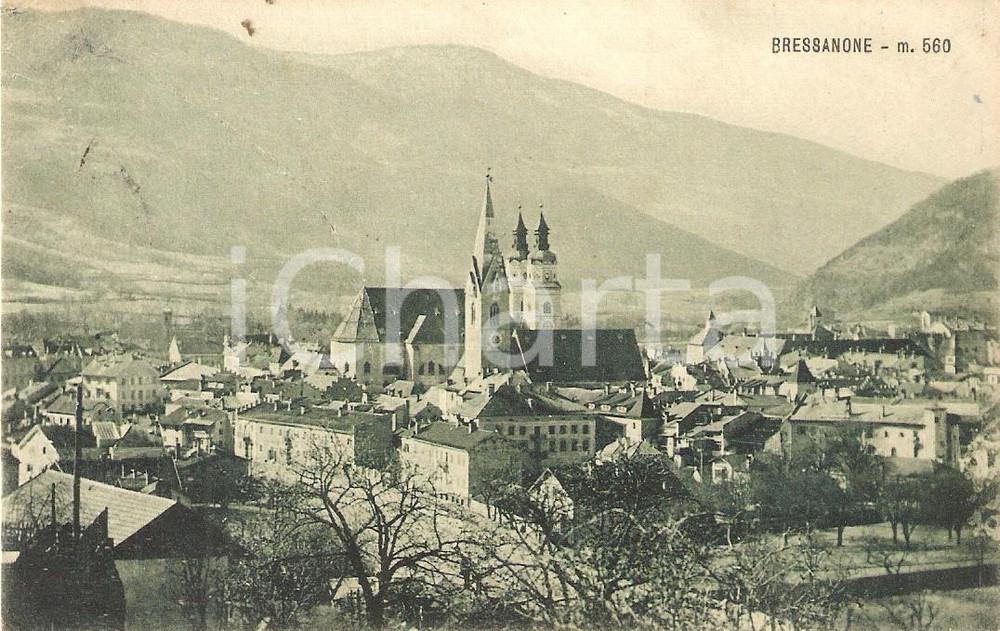 Cartolina originale da collezione 1931 BRESSANONE BZ Panorama con campanili Cartolina FP VG 1
