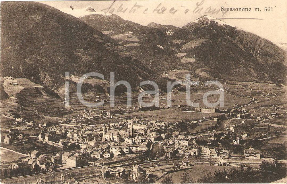 Cartolina originale da collezione 1947 BRESSANONE BZ  Panorama della cittÃ  Cartolina FP VG 1