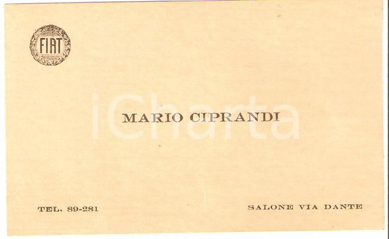 Oggetto da collezione cartaceo 1955 ca FIAT Biglietto da visita di Mario CIPRANDI 9x6 cm 1