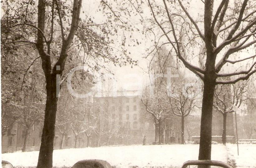 Fotografia d epoca originale 1966 MILANO Piazza Grandi  Paesaggio innevato Foto 10x7cm 1