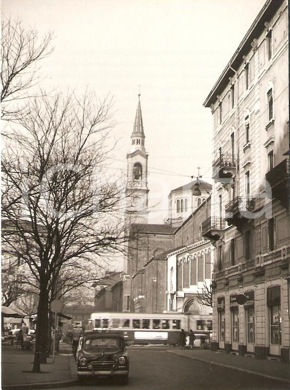 Fotografia d epoca originale 1962 MILANO Chiesa di Santa Maria del Suffragio  Panorama con tram Foto 10x7cm 1