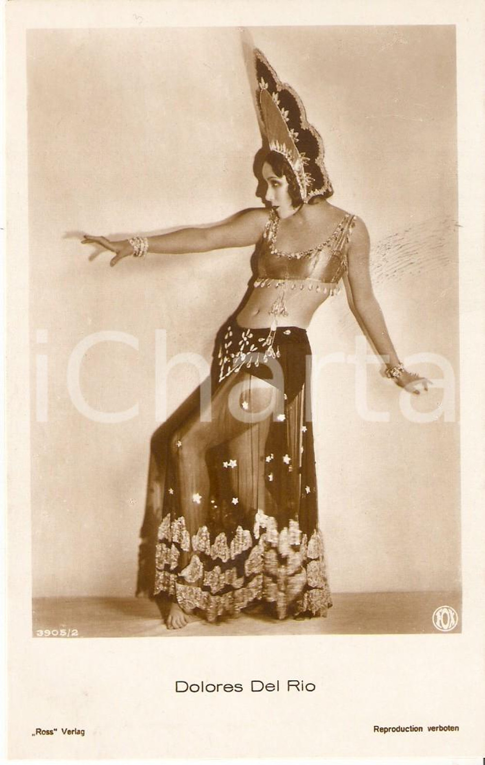 Cartolina originale da collezione 1925 ca CINEMA Dolores DEL RIO Danzatrice esotica Cartolina FP NV 1