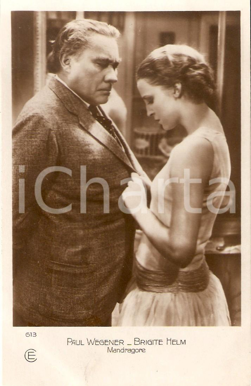 Cartolina originale da collezione 1928 MANDRAGORE Paul WEGENER Brigitte HELM Movie by Henrik GALEEN Cartolina 2 1