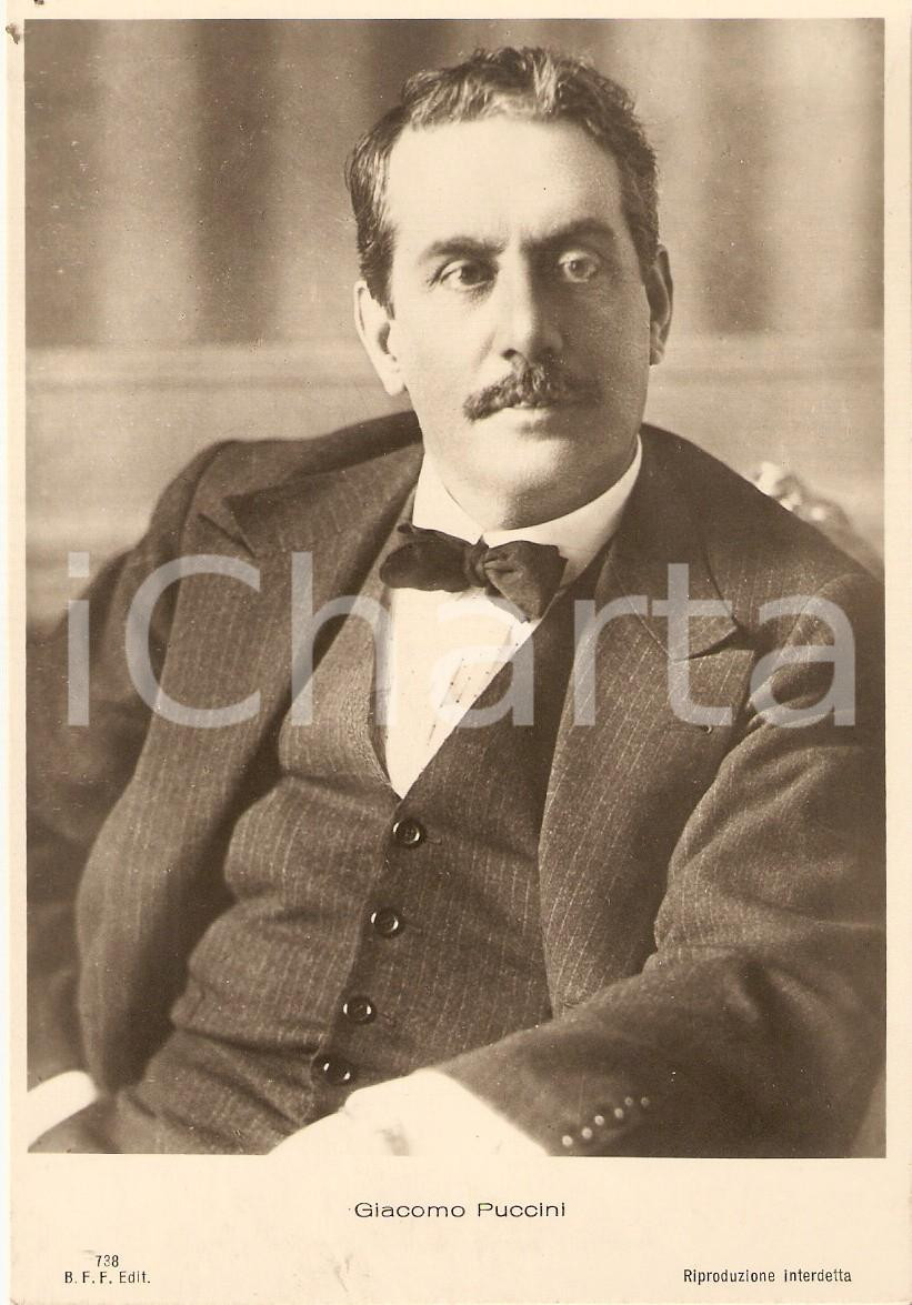 Cartolina originale da collezione 1935 ca MUSICA Ritratto di Giacomo PUCCINI Compositore Cartolina FG NV 1