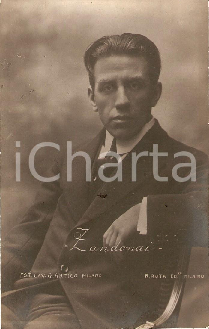 Cartolina originale da collezione 1920 ca MUSICA Ritratto di Riccardo ZANDONAI Compositore Cartolina 1 1
