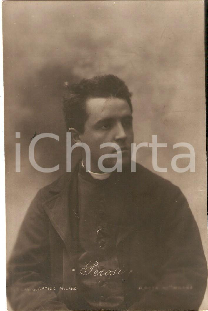 Cartolina originale da collezione 1910 ca MUSICA Ritratto di Lorenzo PEROSI Compositore Cartolina ed. ROTA 4 1