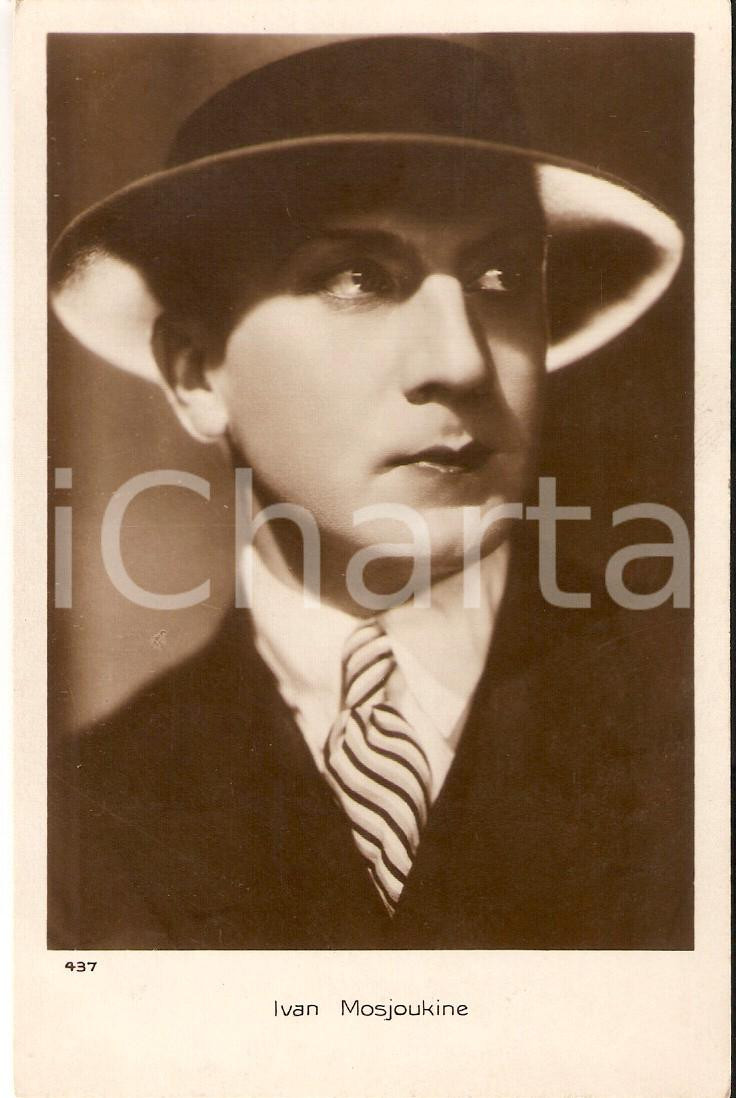 Cartolina originale da collezione 1925 ca CINEMA Ivan MOSJOUKINE MOZZUCHIN wears hat Cartolina FP NV 1