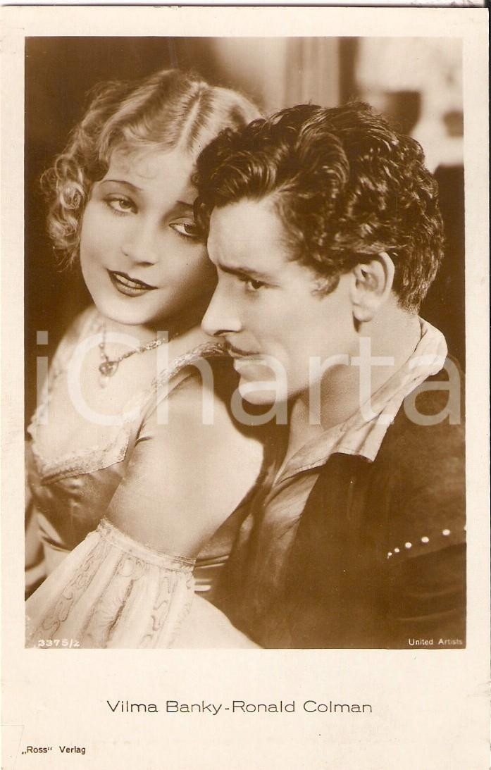 Cartolina originale da collezione 1925 ca CINEMA Vilma BANKY Ronald COLMAN Portrait UNITED ARTIST Cartolina FP NV 1