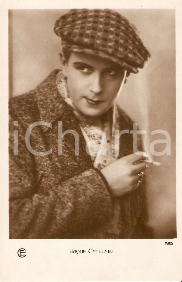 Cartolina originale da collezione 1925 ca CINEMA Attore Jaque CATELAIN fuma sigaretta Cartolina FP NV 1