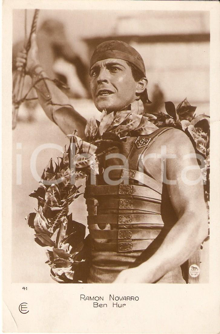 Cartolina originale da collezione 1925 BEN HUR Ramon NOVARRO con corona d alloro Cartolina FP NV 1