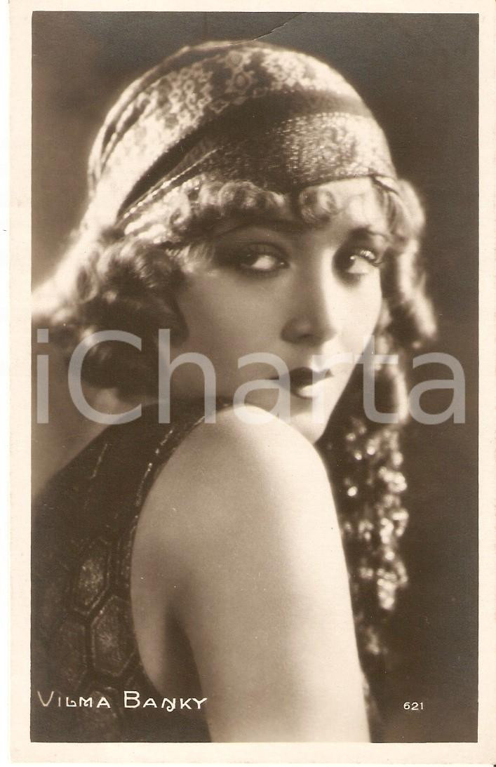 Cartolina originale da collezione 1950 ca CINEMA Attrice Vilma BANKY indossa foulard Cartolina FP NV 1
