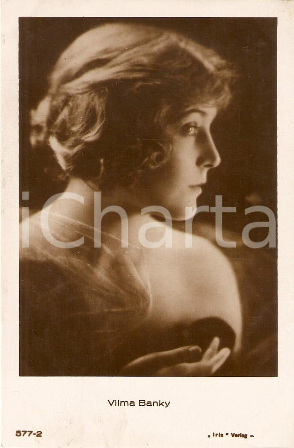Cartolina originale da collezione 1925 ca CINEMA Vilma BANKY Ritratto dell attrice di profilo Cartolina FP NV 1