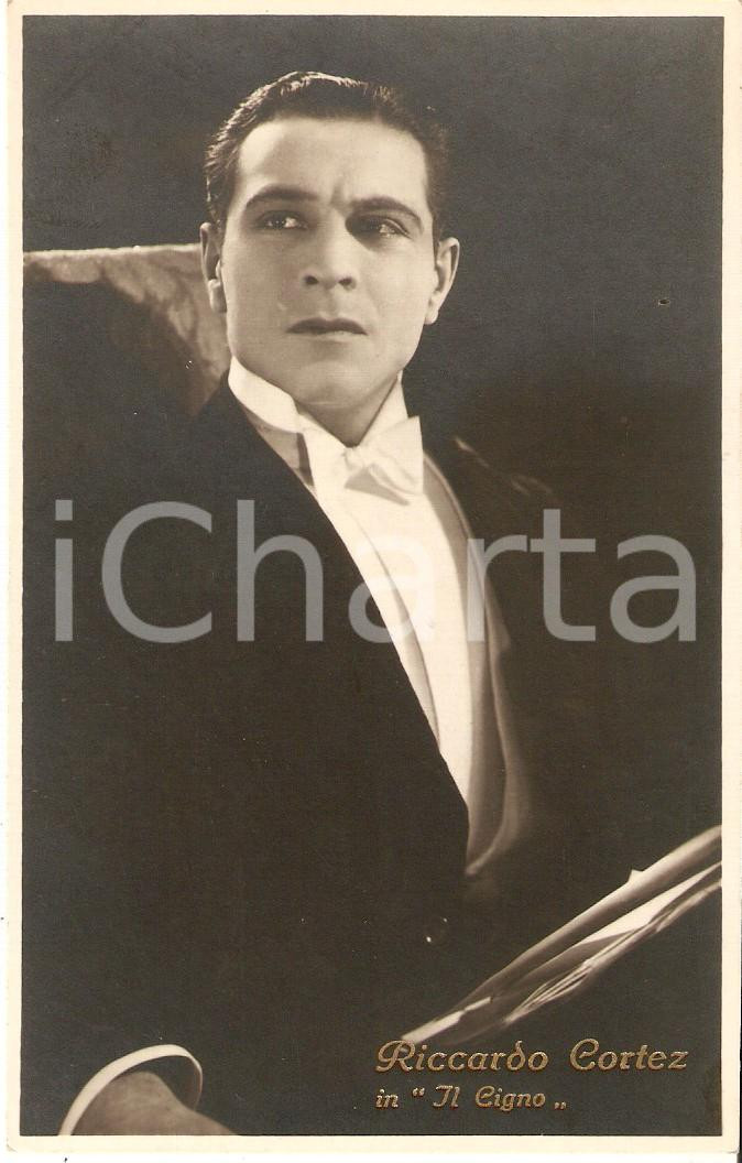 Cartolina originale da collezione 1925 ca IL CIGNO Ricardo CORTEZ indossa uno smoking Cartolina FP NV 1
