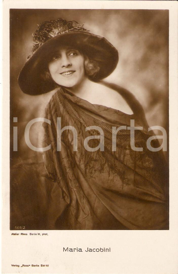 Cartolina originale da collezione 1925 ca CINEMA Attrice Maria JACOBINI indossa un cappello Cartolina FP NV 1