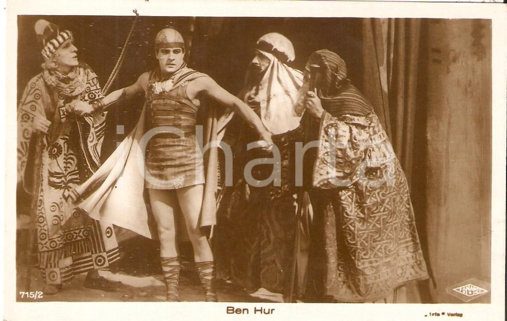 Cartolina originale da collezione 1925 BEN HUR Ramon NOVARRO in costume da gladiatore Cartolina FP NV 1