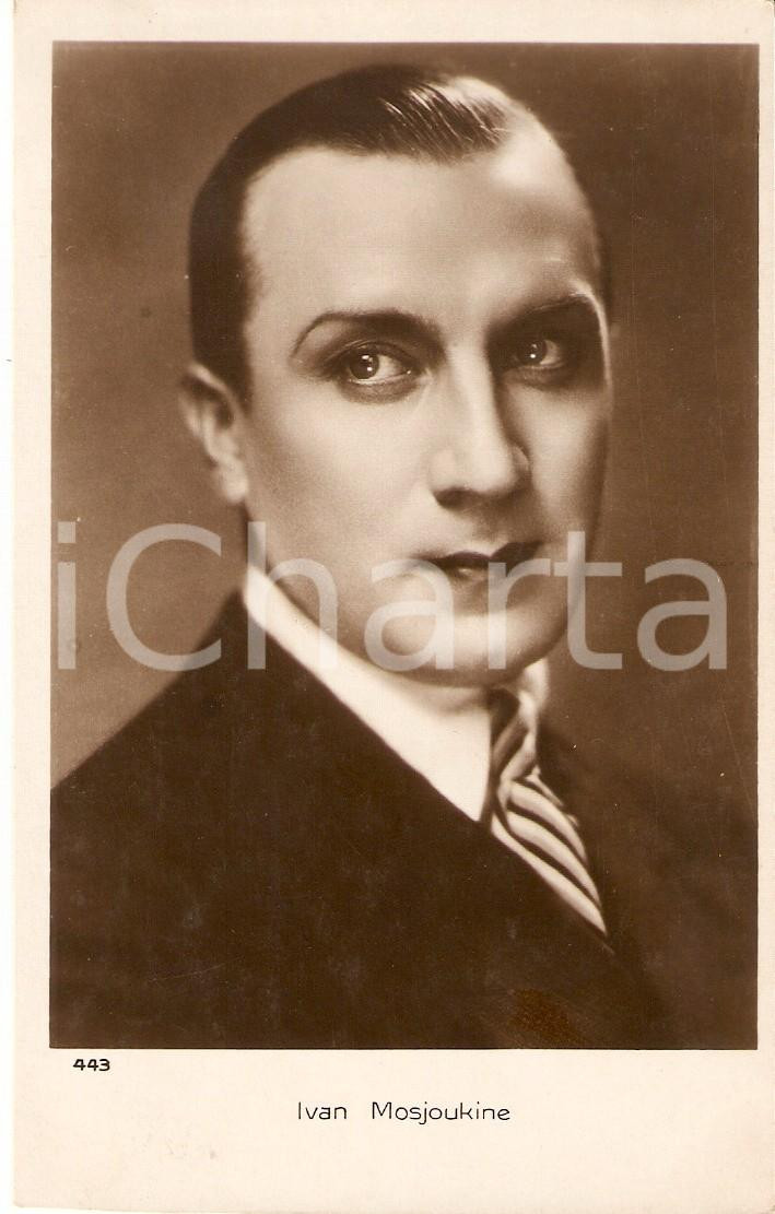 Cartolina originale da collezione 1925 ca CINEMA Ivan MOSJOUKINE MOZZUCHIN wears striped neck tie Cartolina FP NV 1