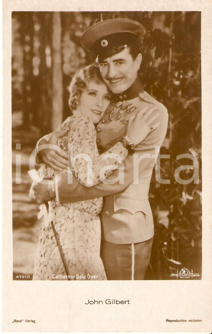 Cartolina originale da collezione 1930 REDENZIONE John GILBERT in abiti militari abbraccia ragazza Cartolina FP NV 1
