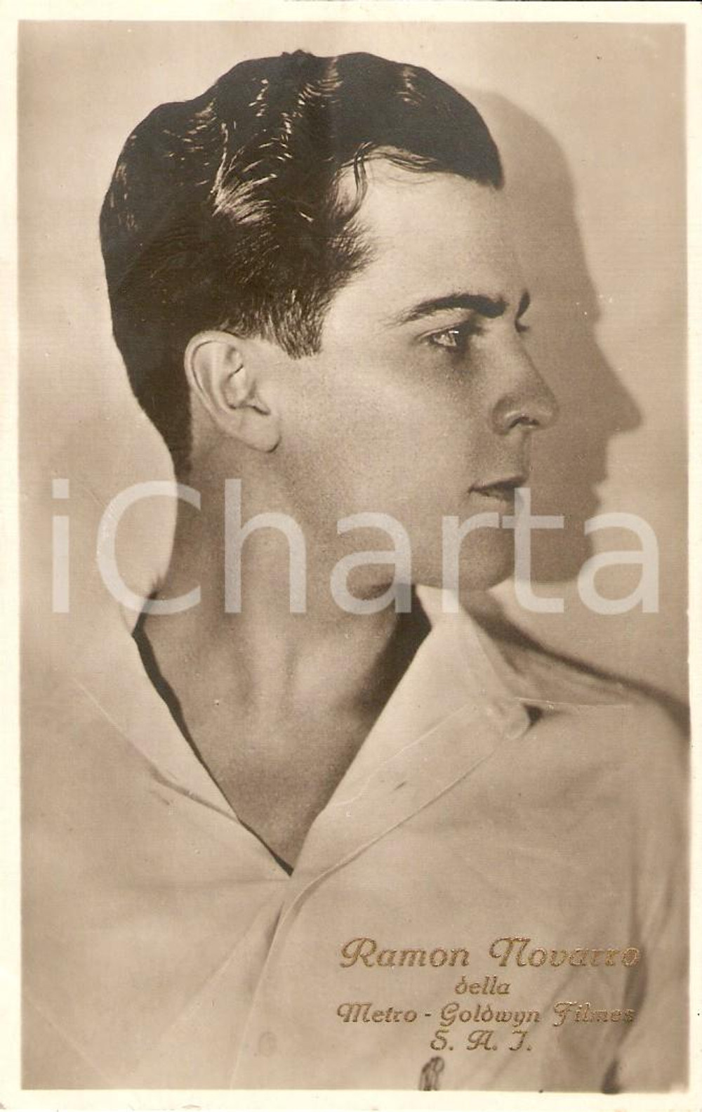 Cartolina originale da collezione 1925 ca CINEMA Actor Ramon NOVARRO Portrait Cartolina METRO GOLDWYN MAYER 1