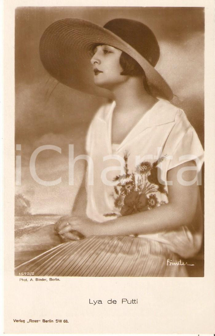 Cartolina originale da collezione 1920 ca CINEMA Attrice Lya DE PUTTI Ritratto Cartolina FP NV 2 1