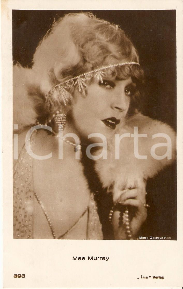 Cartolina originale da collezione 1950 ca CINEMA Attrice Mae MURRAY Ritratto con orecchini Cartolina FP NV 1