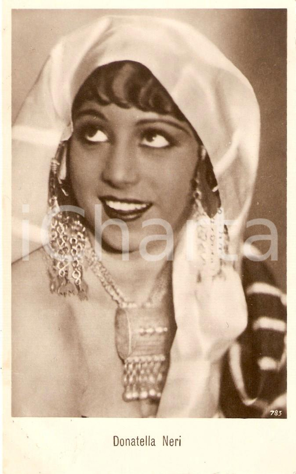 Cartolina originale da collezione 1925 ca CINEMA Attrice Donatella NERI Ritratta con velo Cartolina FP NV 1