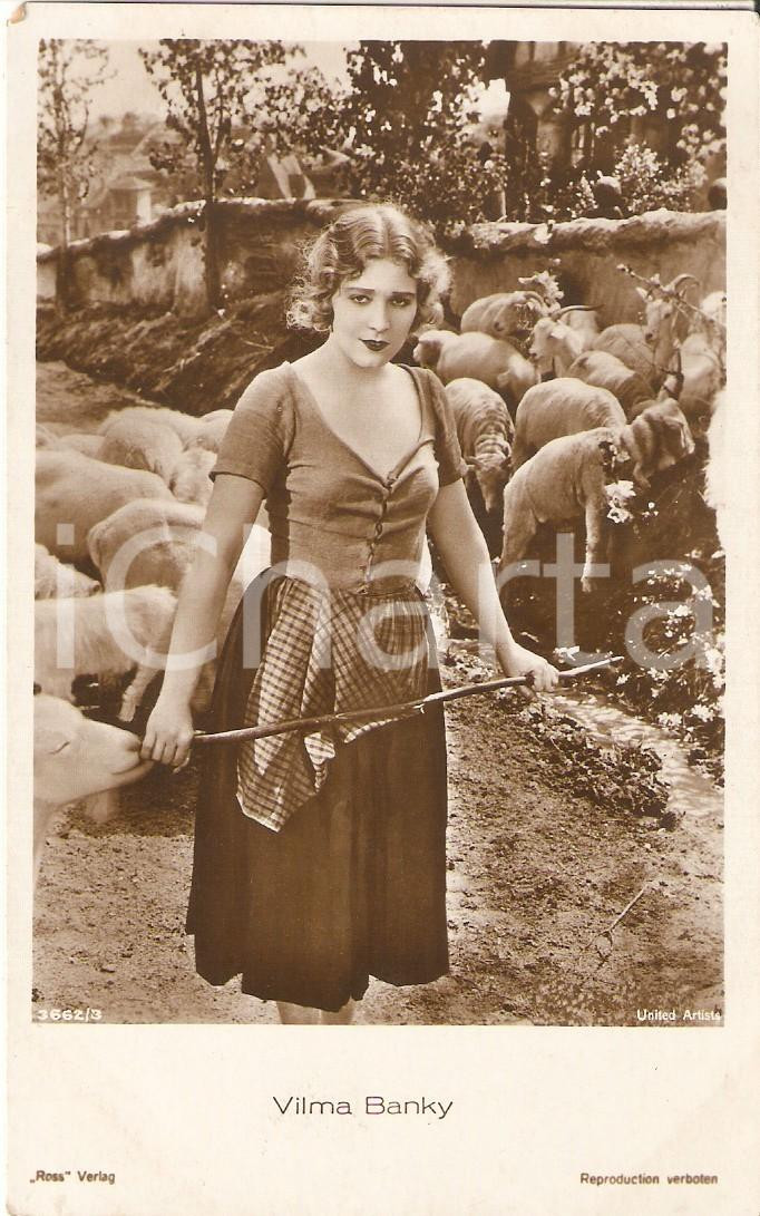 Cartolina originale da collezione 1925 ca CINEMA Vilma BANKY pastorella pascola gregge di capre Cartolina FP NV 1