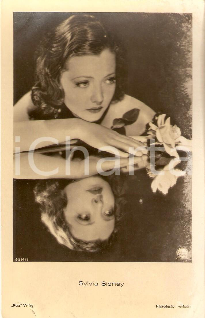 Cartolina originale da collezione 1925 ca CINEMA Sylvia SIDNEY si specchia come NARCISO Cartolina DANNEGGIATA FP 1