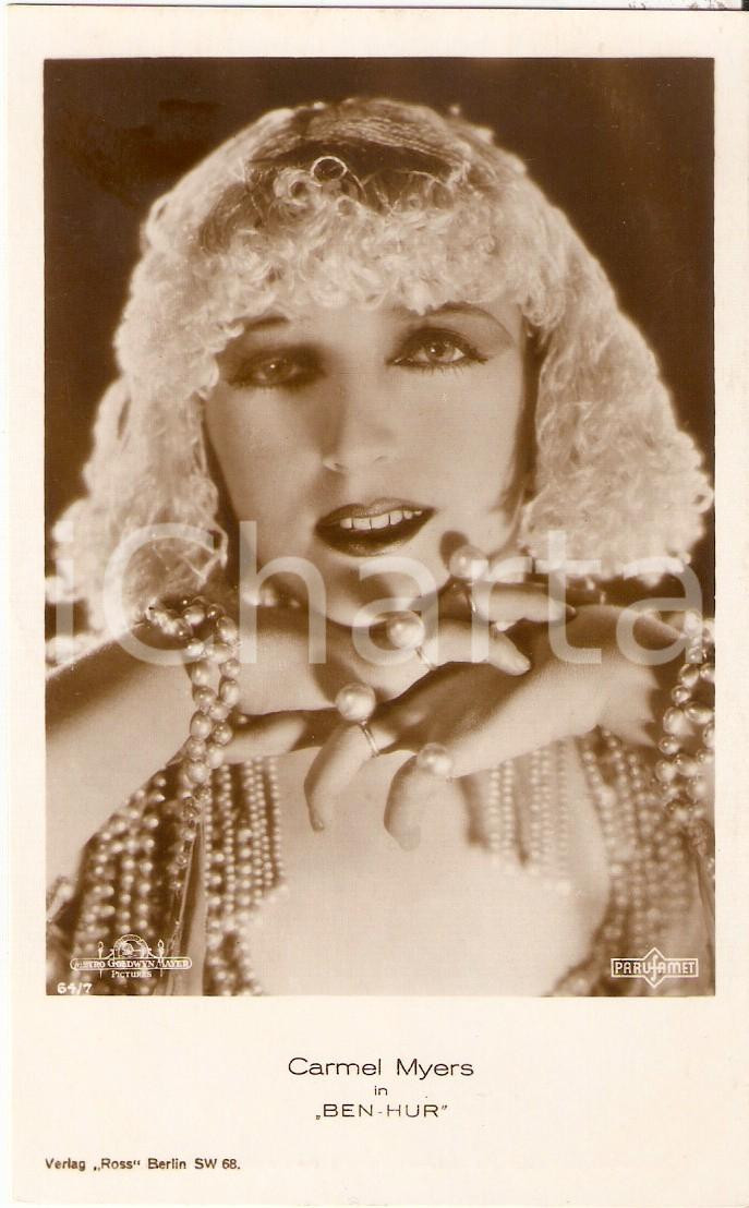 Cartolina originale da collezione 1925 BEN HUR Actress Carmel MYERS Movie by Fred NIBLO Cartolina FP NV 1