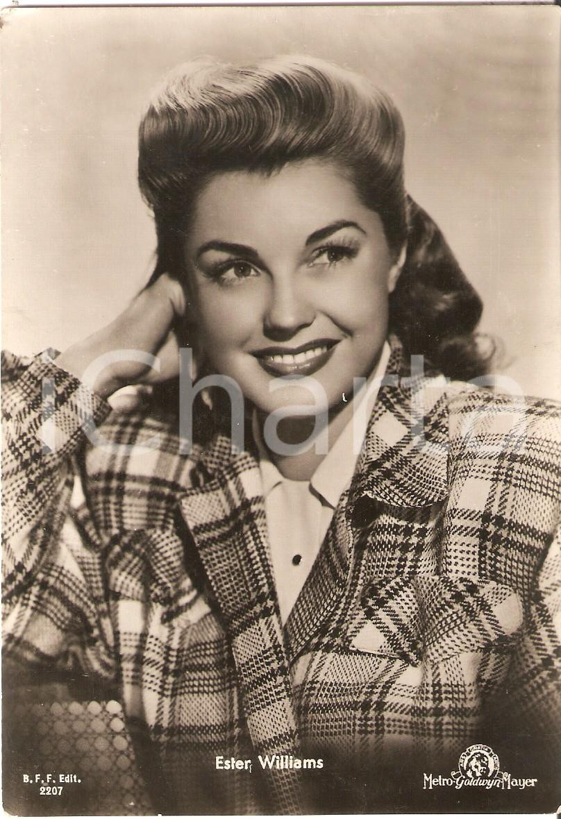 Cartolina originale da collezione 1940 ca BELLEZZE AL BAGNO Esther WILLIAMS in una scena del film Cartolina FG NV 1