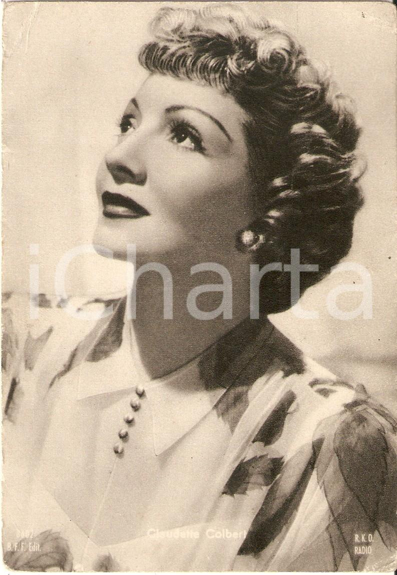 Cartolina originale da collezione 1940 ca CINEMA Actress Claudette COLBERT Portrait Cartolina FG NV 1