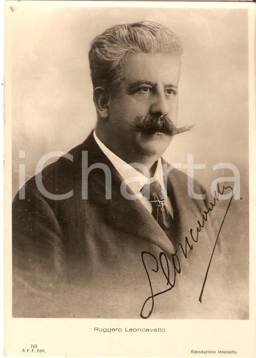 Cartolina originale da collezione 1940 ca MUSICA Ritratto di Ruggero LEONCAVALLO Compositore Cartolina FG NV 1